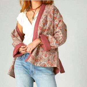 Lucky Brand Paisley Wrap Coat kimono